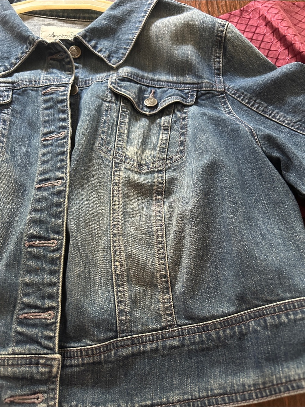 American Rag Light Blue Denim Short Sleeve Jacket - Picture 2 of 8